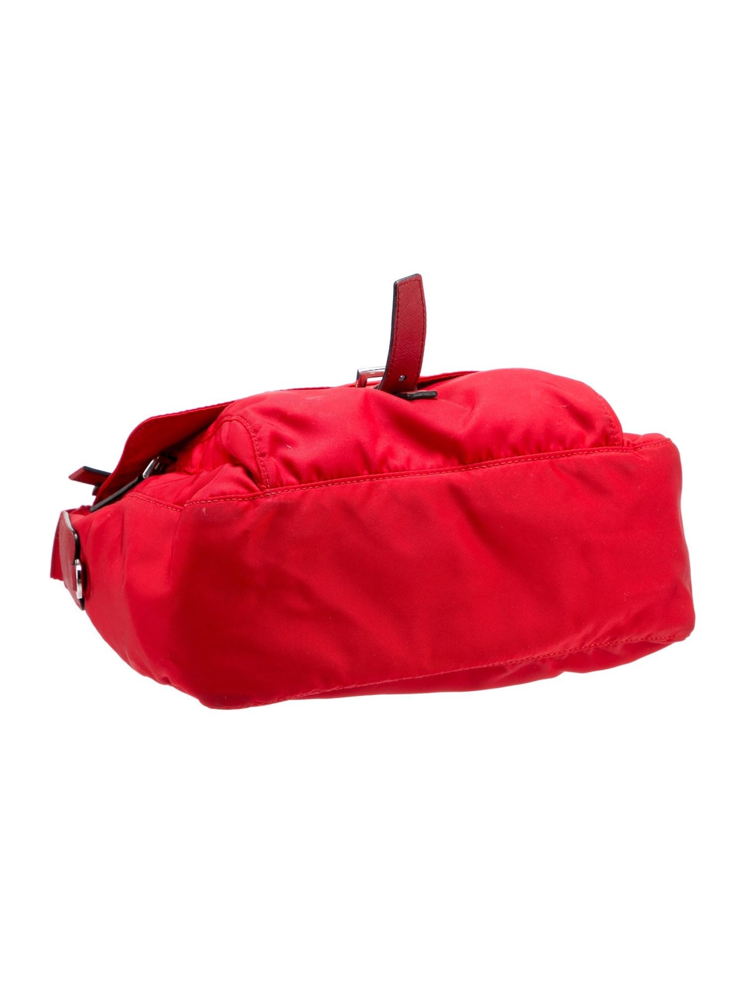 Prada Red Nylon Tessuto Medium Messenger Bag, Unisex