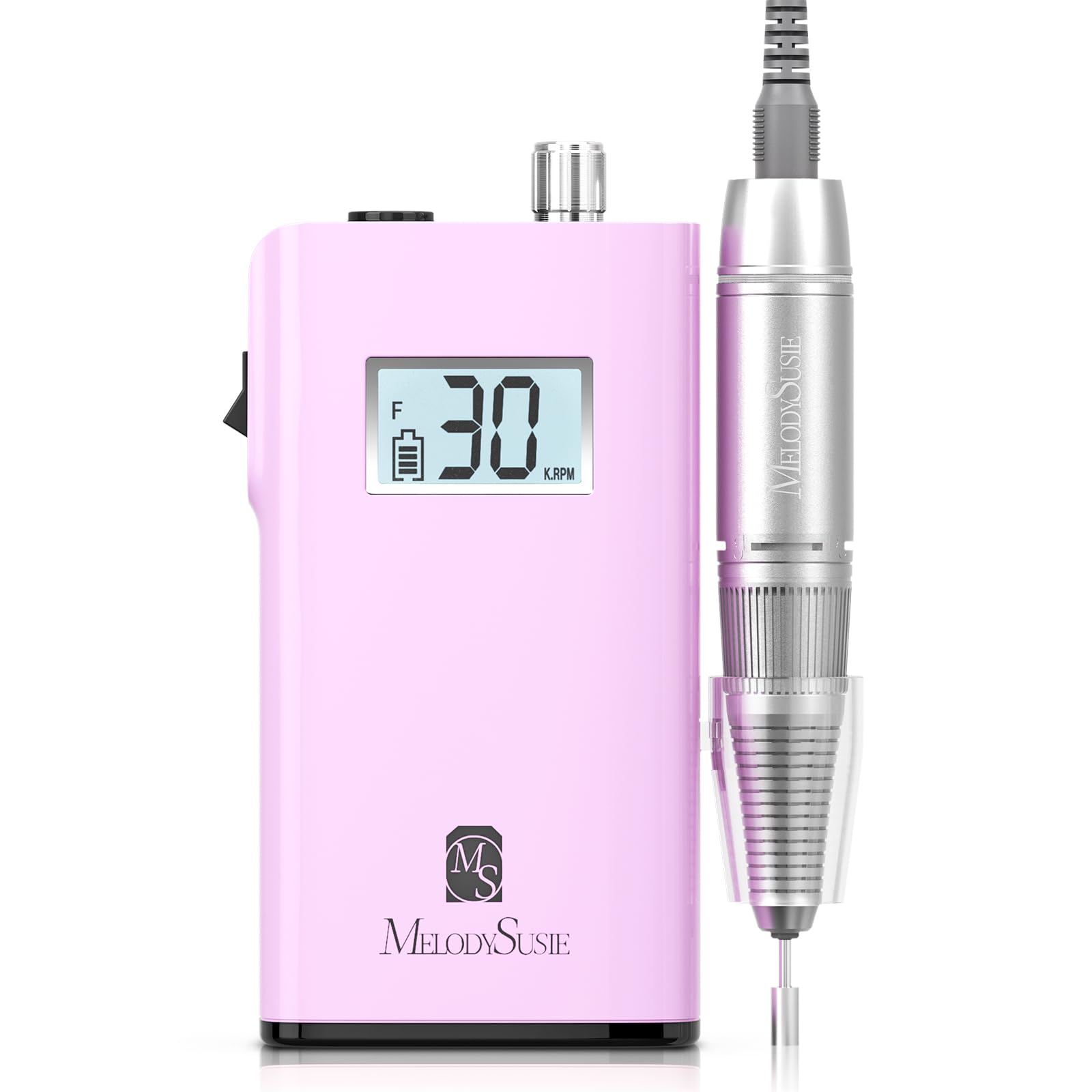 MelodySusie Scamander Nail Drill Electric Nail Files Portable Rechargeable E File Kit 30000RPM, Professional Electric Manicure and Pedicure Set Electronic Equipment for Acrylic Nails (Purple)