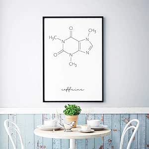 Molécula de cafeína Química del café Impresión del póster Ciencia