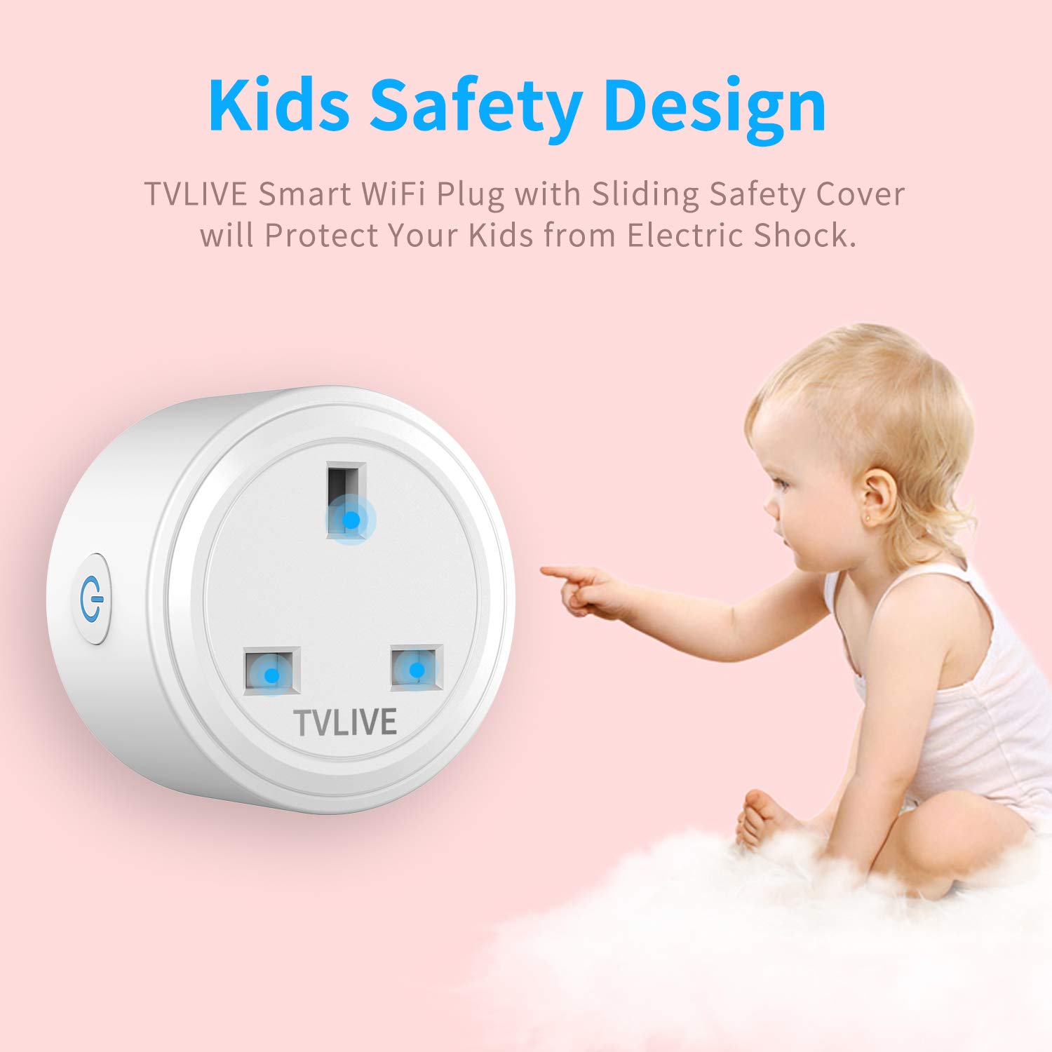 Smart Plug WiFi, TVLIVE 2 Pack Mini Smart Outlet Compatible with Amazon Alexa (Echo,Echo Dot) & Google Home & IFTTT, Wireless Smart Socket Remote Control, Schedule and Timer Function, No Hub Required