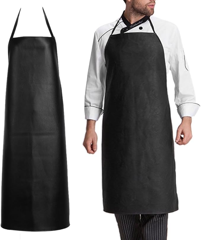 Mens Waterproof Faux Leather Working Aprons, Oilproof