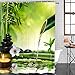 Bathroom Shower Curtain Bathroom Curtain Bamboo Water Zen Durable Fabric Bath Curtain Bathroom Accessories Ideas Kitchen Window Curtain with 12 Hooks (Zen Jasmine Bamboo 2, 72