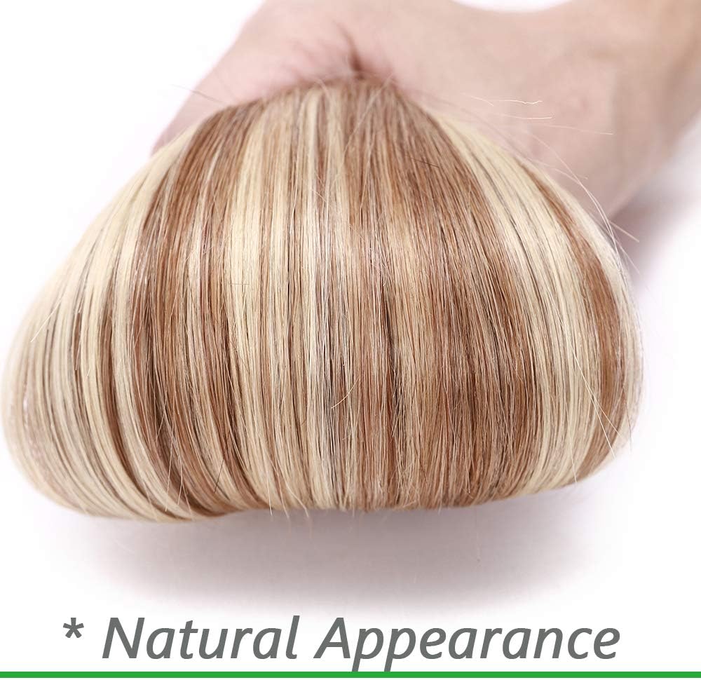Silk-co One Piece Clip on Hair Extensions Seamless Clip in Hair Extension Human Hair Highlighted 3/4 Half Head Real Remy (22 inches-55 grams - Image 4