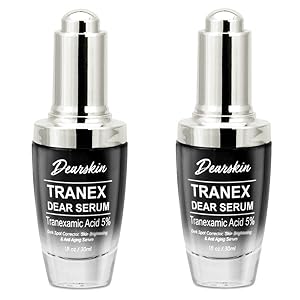 Tranexamic Acid Serum 5% Kojic Acid 5% Vitamin C Hyaluronic Acid and Glycolic Acid. Dark Spot Remover Melasma Treatment for Face and Neck Cruelty Free Facial Serum Anti Aging Vegan (2 Pack)