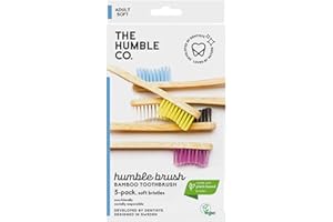 The Humble Co. Bamboo Toothbrushes (5pk) – Toothbrushes for Superior Oral Care, Dental Hygiene, and Gum Care, BPA Free (Soft Bristles)