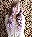 X&Y ANGEL New Two Tone Long Wavy Highlight Hair Wig Wigs Brown Mixed Purple K099