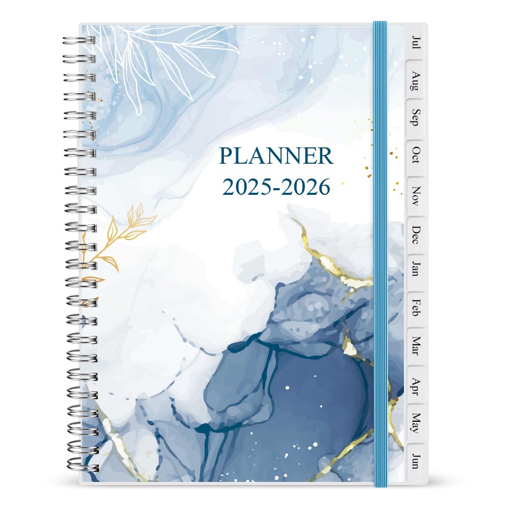 Photo 1 of 2025-2026 Weekly & Monthly Planner - 2025-2026 Planner from July 2025 to June 2026, Easy to Organize Your Daily Life, Medium 6.5" x 8.5", Blue Watercolor