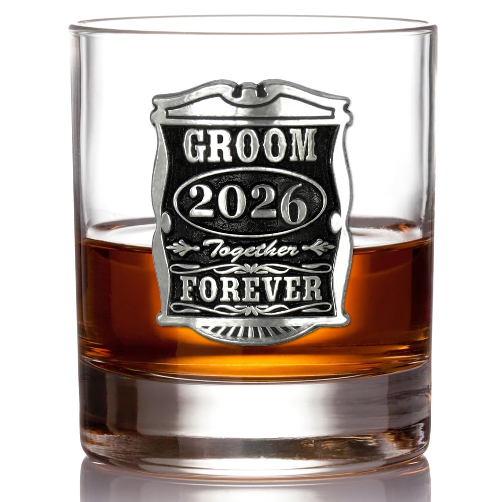 English Pewter Company 11oz Groom Tumbler Whisky Glass Personalised with Your Year – Perfect Wedding Party Gifts for Your Groomsmen – Gift Box [WD001]