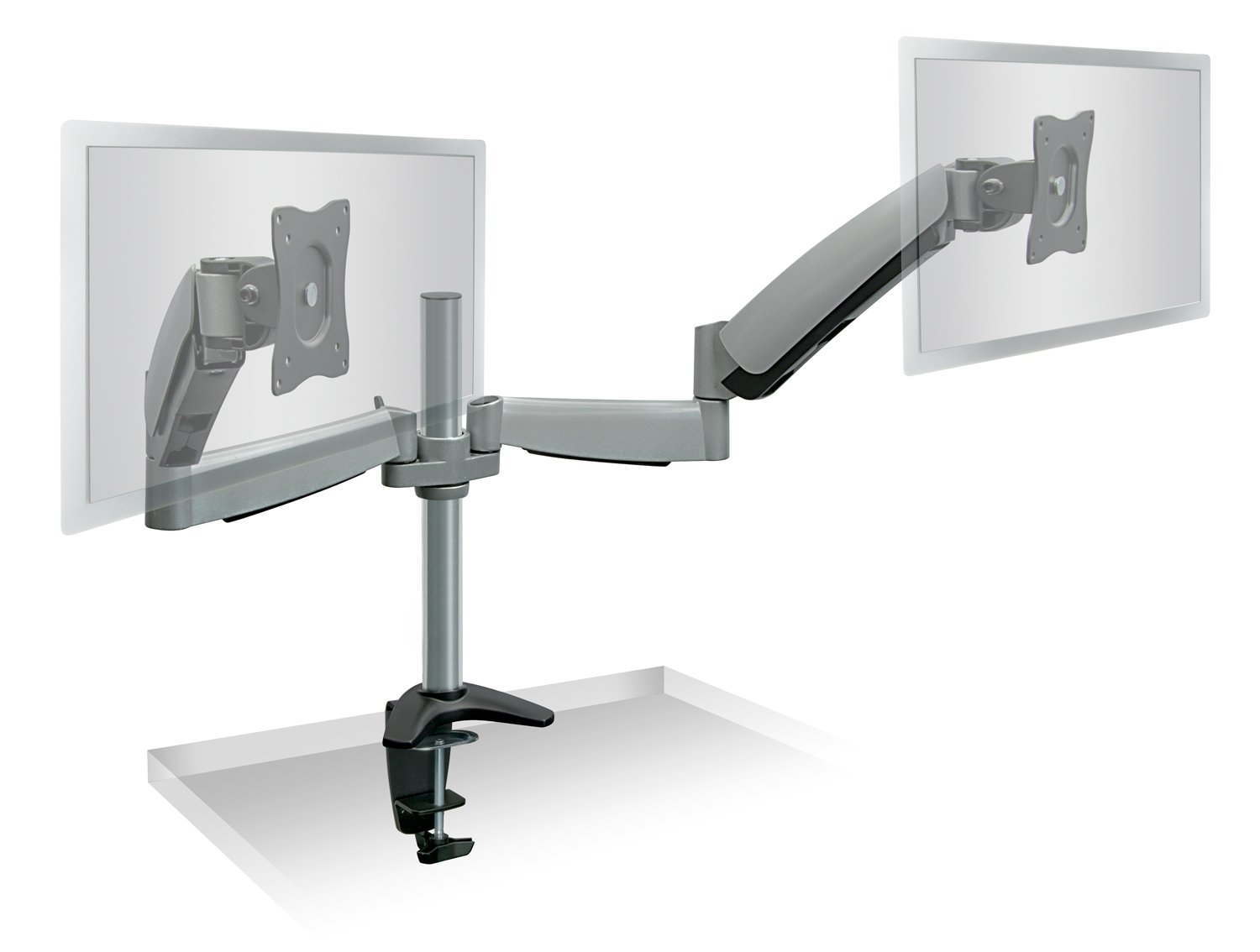 MountIt! Dual Arm Monitor Mount Dual Monitor Arm Stand Two Full