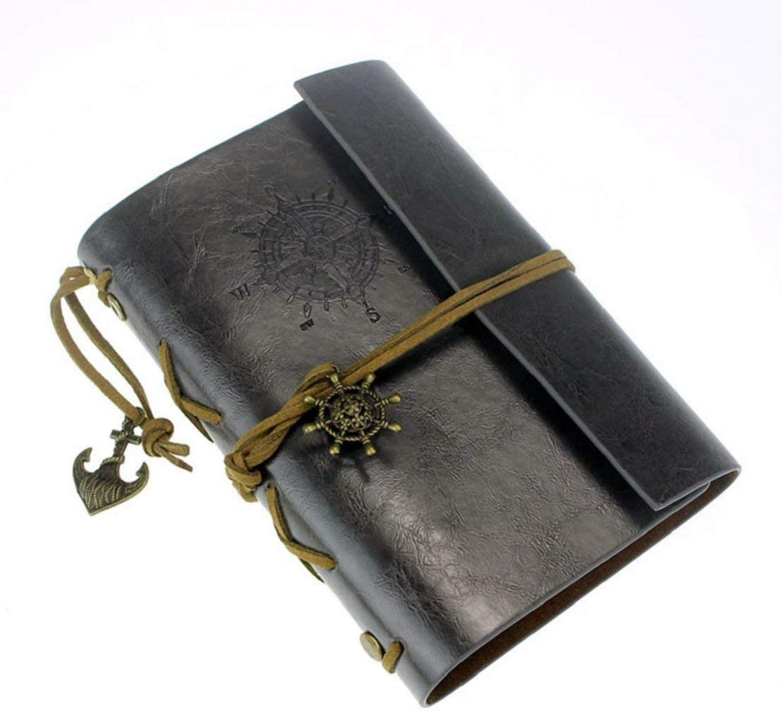 AKORD Vintage Retro PU Leather Cover Journal Jotter Diary Notebook - Black — image 1