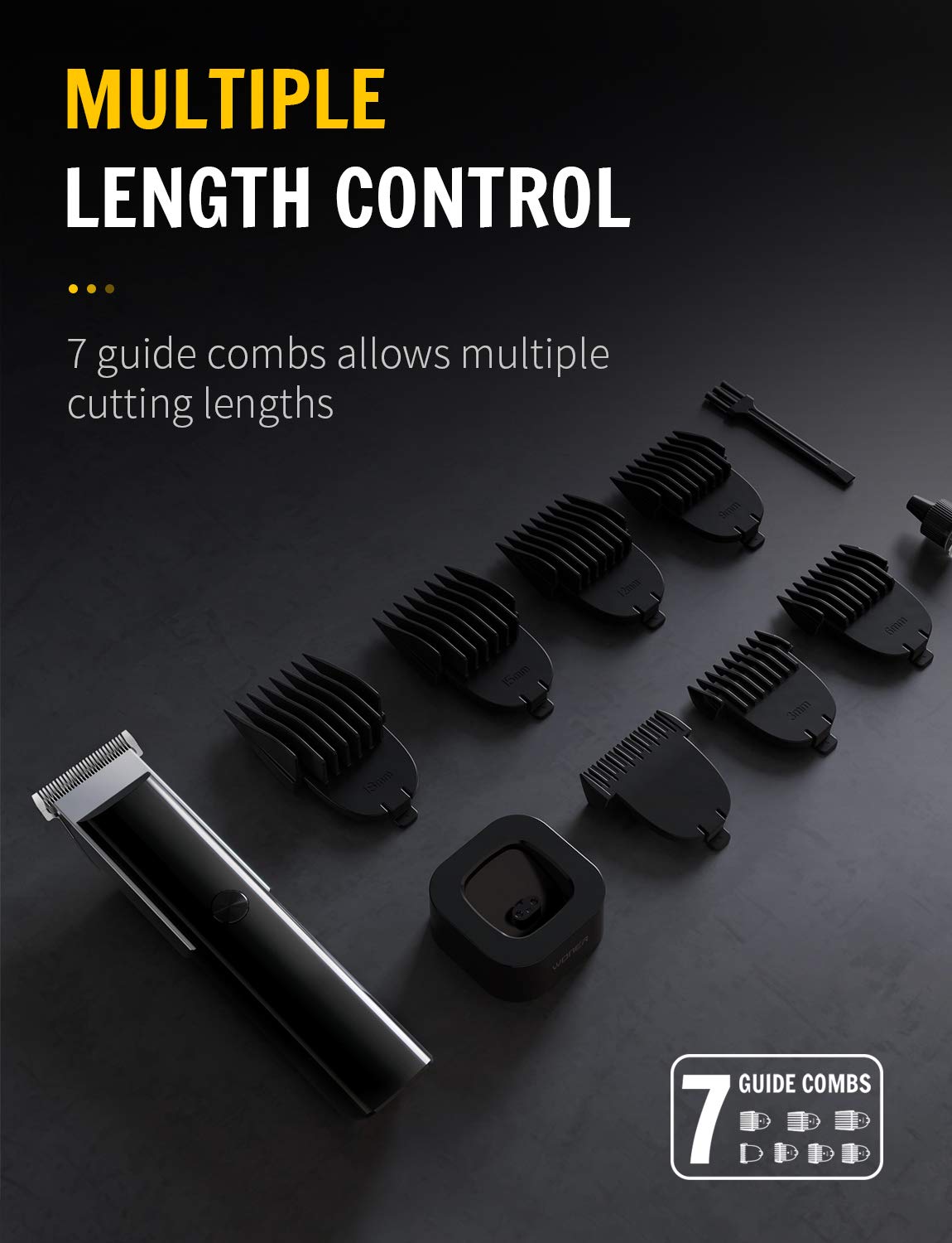 Hair Clippers for Men, WONER Clippers for Hair Cutting, Rechargeable Cordless Hair Trimmers with Charging Stand, Hair Cutting Kits for Family : Beauty