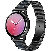 Gheper Resin Stainless Steel Watchband Compatible with Samsung Galaxy Watch 7 FE 6 5 4 Band 44mm 40mm/Watch Active 2/Active1 40mm/Watch 42mm/Watch 3 41mm Wristband 20MM Metal Replacement Strap