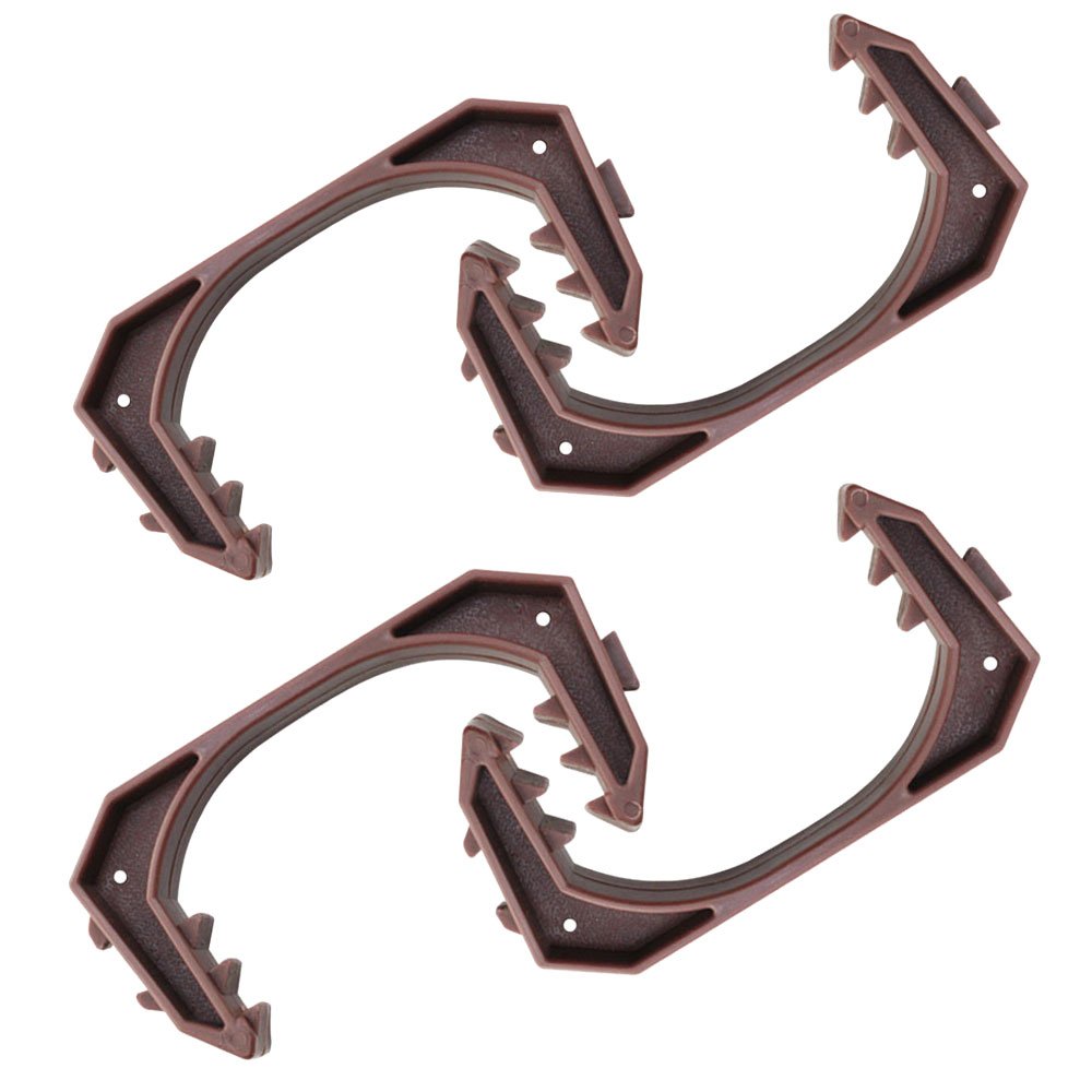 COM-FOUR® Set of 4 Window Clips - Window openers, Window stoppers, Window Wedges - Clamping Protection for Windows and Doors - Door stoppers - 11cm (Set2 04 Pieces - Brown)