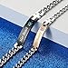 GAGAFEEL His Only Her One Couple Cuff Wrist Bracelet Stainless Steel Chain Anniversary Gift for Lover