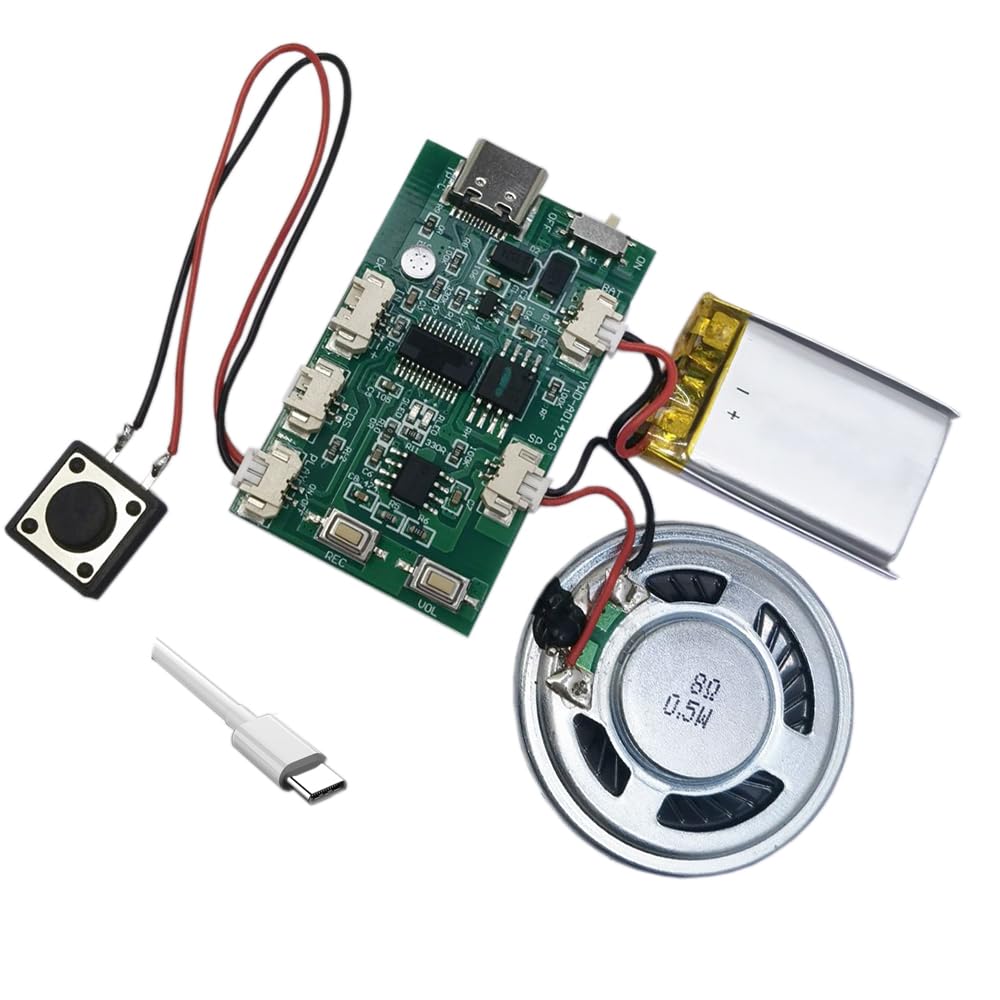 Gikfun Recordable Sound Chip - Plays Multiple Recordings, Push Button Control, Customizable Voice Recorder, DIY EK8484