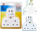 BARGAINSGALORE Surge Protected Double Socket 2 Gang Plug 2 USB Ports Power view 6