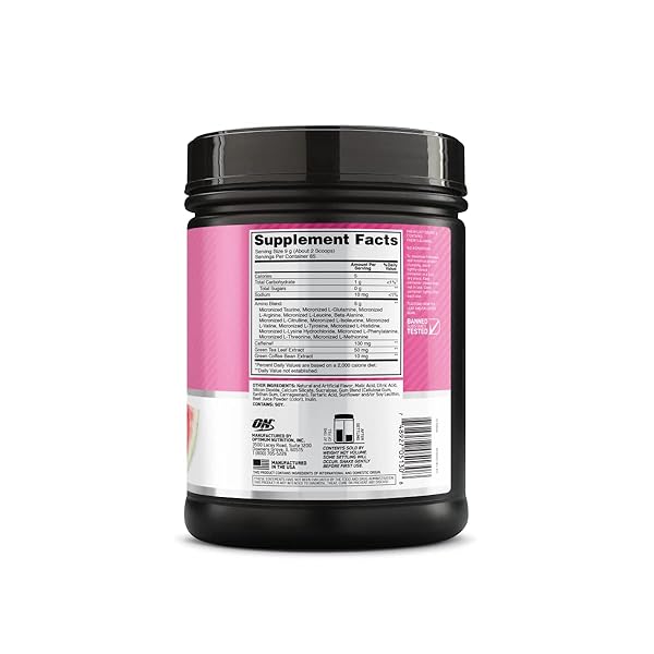 OPTIMUM NUTRITION ESSENTIAL AMINO ENERGY WITH GREEN TEA AND GREEN COFFEE EXTRACT, FLAVOR: WATERMELON, 65 SERVINGS