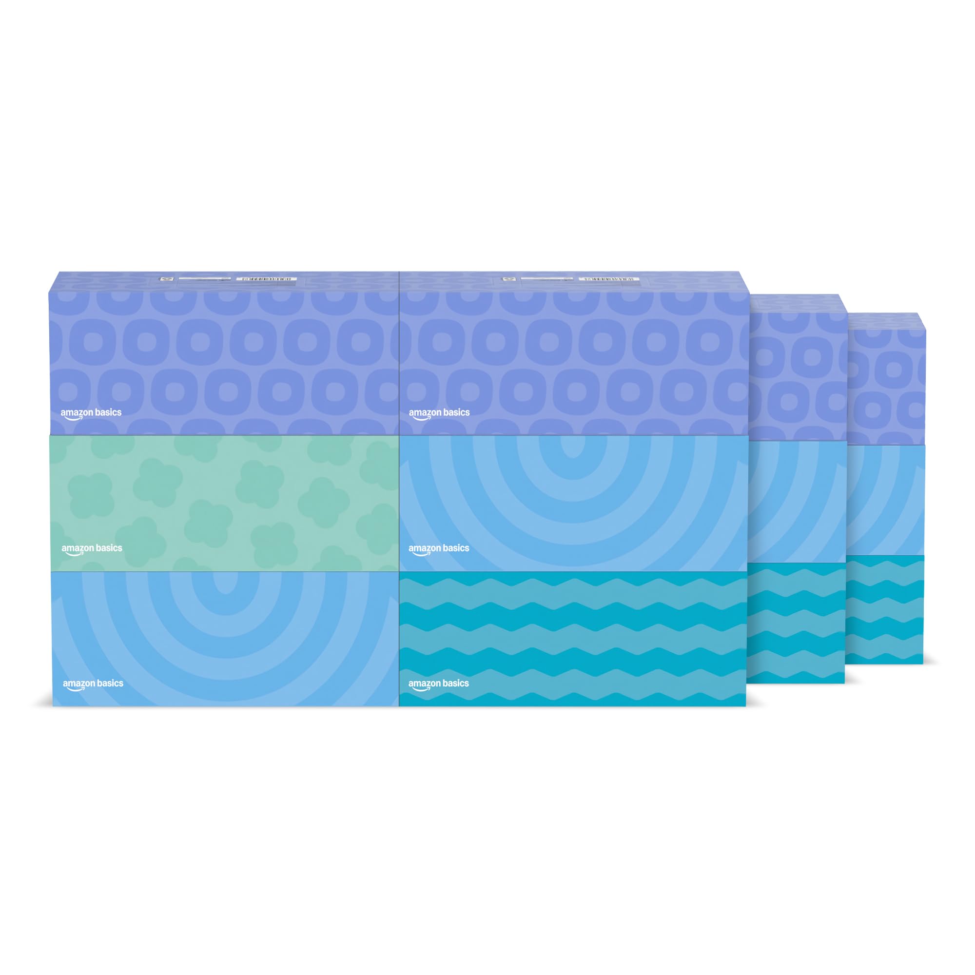 Amazon Basics Facial Tissue, 2-Ply, 2880 Count (18 Packs of 160), Packaging May Vary
