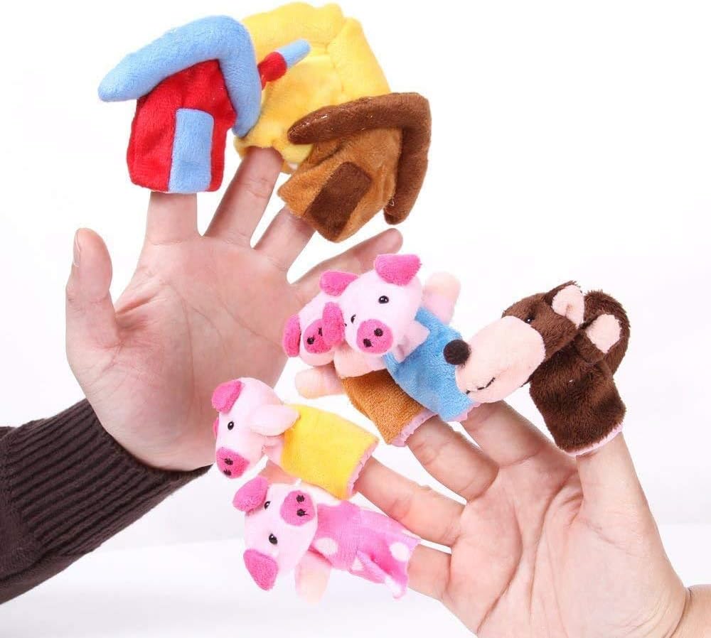 Jzhen Different Cute Hand Finger Animal Puppets Cartoon Baby Early Education Toys for Children Gift, Multicolor, 7cm x 3cm