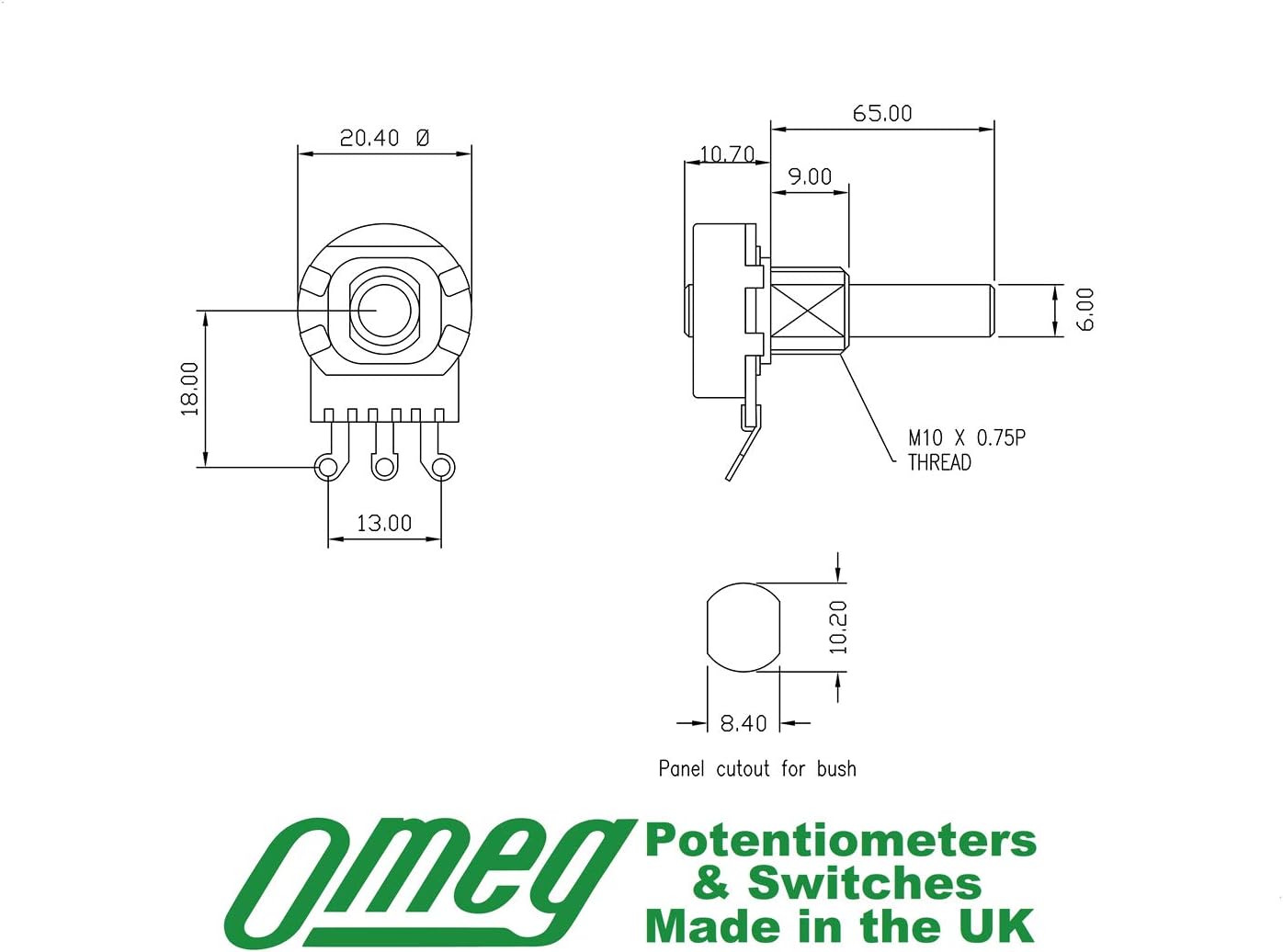 Single Slide Potentiometer 4K7 (4.7K Ohm) - Linear Sliding Pot, Radiohm Brand, For Electronics 8 thumbnail image