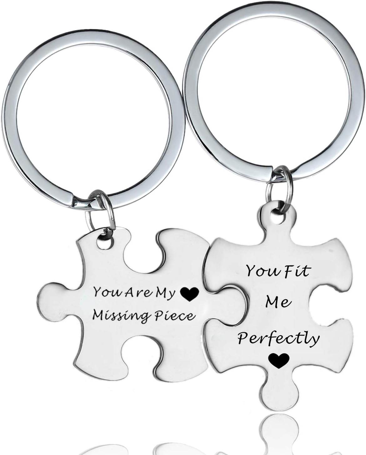 MADHAHEFU Couple Keyrings Boyfriend Girlfriend Gift Husband Keychain Valentine Day Gift Love Puzzle Jewellery (you're my missing piece)