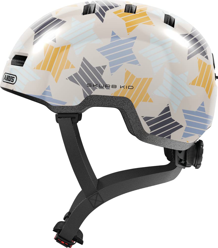 ABUS Skurb Kid children's helmet - robust bike helmet in skater look with space for a pigtail and a variety of designs - for girls and boys