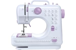 NANANARDOSO Mini Sewing Machine for Beginner, Portable Sewing Machine,12 Built-in Stitches Small Sewing Machine Double Threads and Two Speed Multi-function Mending Machine with Foot Pedal for Kids, Women (Purple)