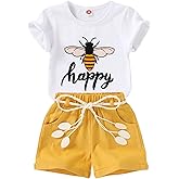 YOUNGER TREE Toddler Baby Girls Clothes Watermelon T-shirt + Linen Shorts with Belt Cute Summer Short Set