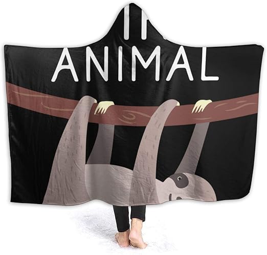 Amazon.com: My Spirit Animal is A Sloth Blanket Theme Oversized Sherpa Fleece Throw Wearable 