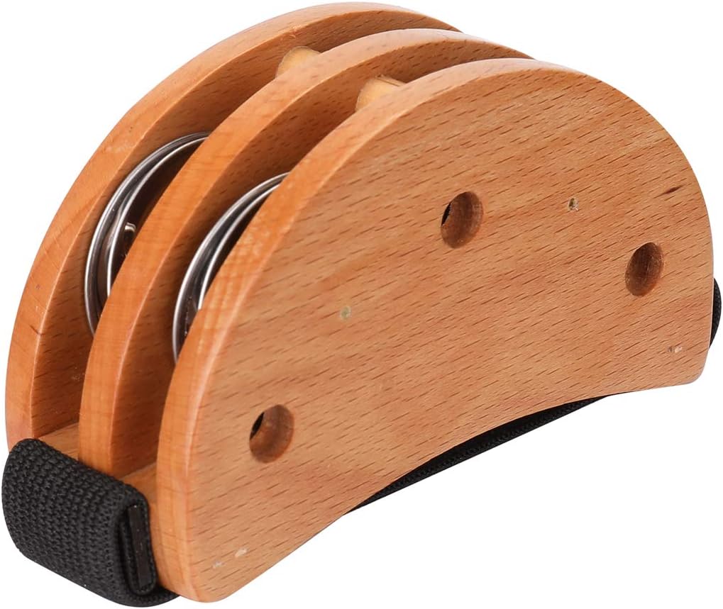 Muslady Foot Tambourine Black Drum Companion Jingle Tambourine