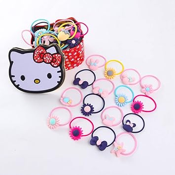 Amazon Com 40pcs Elastic Cartoon Design Holder Hair Tie Rope For