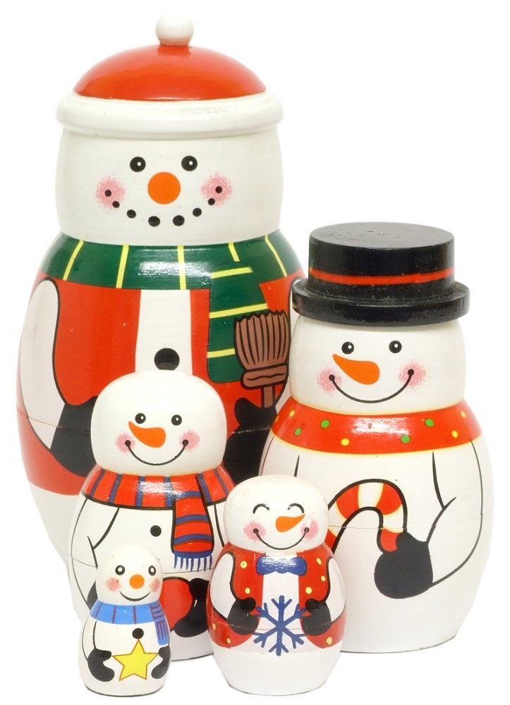 Wooden Nesting Snowman Set