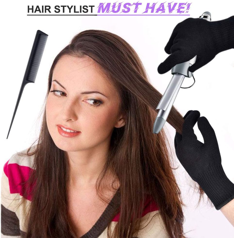 Heat Resistant Gloves Heat Proof Glove IKOCO 2Pcs Mitts for Hair Styling Curling Iron Flat Iron and Curling Wand Hot-Air Brushes,Universal Fit Size: Health & Personal Care