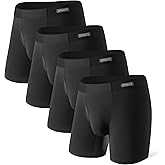 Separatec Mens Underwear with Separate Pouch, Micro Modal Boxer Briefs Seamless Waistband Underwear for Men 4 Pack