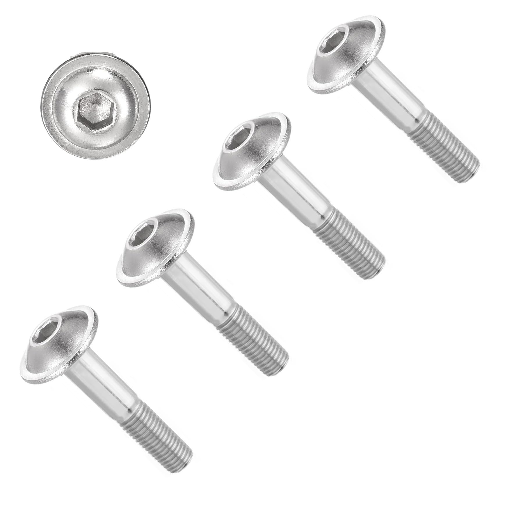 TERF® M8 X 45mm Flange Hex Socket Cap Button Head Machine Screws High Tensile Grade 10.9 Machine Screw M8 (8mm) X 45mm Allen Key Hexagonal Flange Socket Bolts - Pack of 4