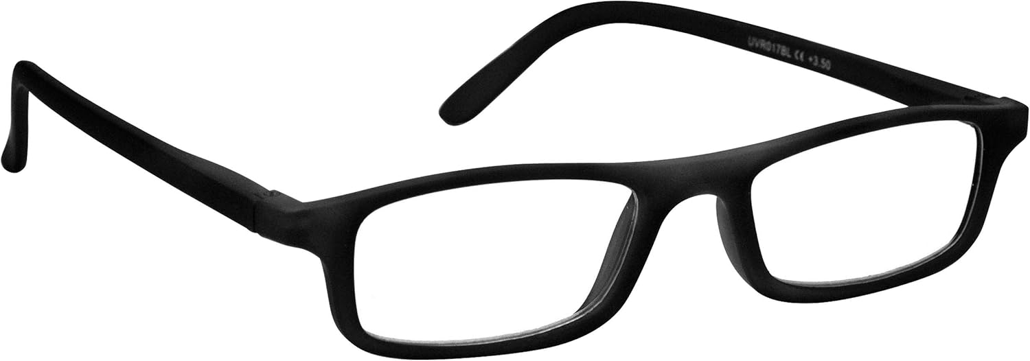 OPULIZE The Reading Glasses Company Black Lightweight Readers Designer Style Mens Womens Spring Hinges R17-1 +1.00