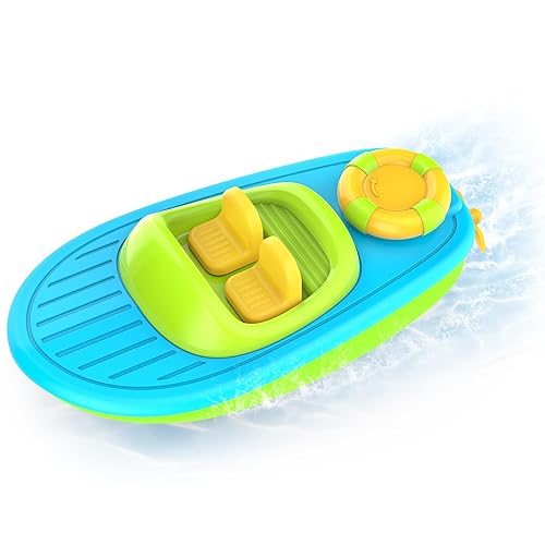 KINDIARY Bath Toy, Floating Wind-up Boat, Water Table Pool Bath