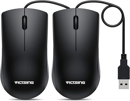 Amazon マウス 有線 人間工学 10高解像度 2点セット コンパクト 3ボタン Usb 光学式 左右対称型 ブラック オフェスに最適 Victsing 18ヶ月品質保証 Victsing マウス 通販