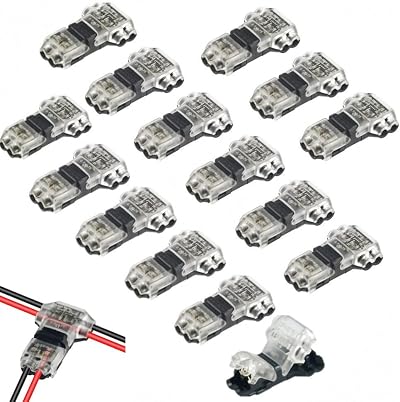 WMYCONGCONG 15x 2 Pin Wire Connectors No Strip Low Voltage 20-22 AWG T Tap