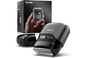 Tulzim Electric Foil Shaver for Men: Portable Electric Razor for Beard/Face - 3 Floating Blade LED Display USB-C Fast Rechargeable - IPX7 Waterproof for Travel & Home