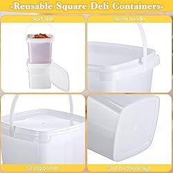 Mifoci 24 Pack 33.8 Oz/ 1L Square Deli Containers