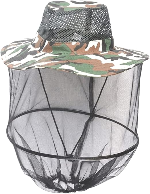 Head Net Hat Camouflage Protective Mesh Face Netting Beekeeper Netting