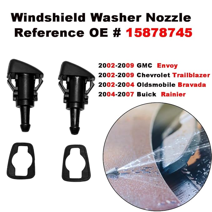 Zhparty 2 Pcs Front Windshield Washer Nozzle Wiper Spray Jet Kit Fit For 02 09 Gmc Envoy 02 09 Chevrolet Trailblazer 02 04 Oldsmobile Bravada 04 07 Buick Rainier Replaces Oem 15878745 Amazon In Car Motorbike