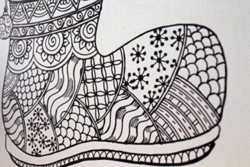 Christmas Stocking Coloring Canvas For Adults, Stretched primed canvas 8 x 8 Inches - Thumbnail 2