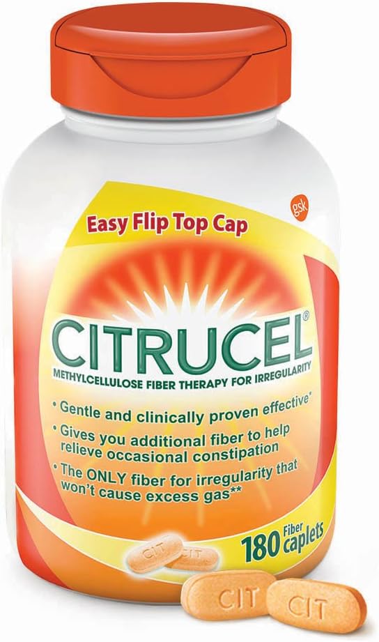 Citrucel Fiber Therapy Caplets for Irregularity, Easy to Swallow Methylcellulose Fiber Caplets, 180 Count: Health & Personal Care