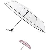 Totes Compact Auto Open Folding Umbrella with Enhanced Visibility