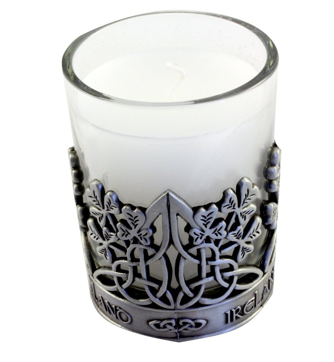 Shamrock Pewter Shamrock Designed Candle Holder With Vanilla Scented