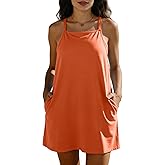 Yeokou Womens Tennis Dress with Bulit-in Shorts Sleeveless Athletic Romper Dresses Active Sundress Workout Outfits