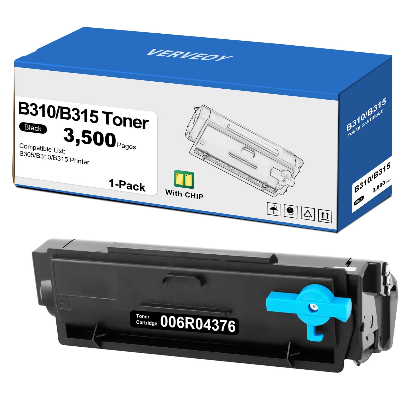 Photo 1 of B310 006R04376 Black Toner Cartridge 1-Pack Replacement for Xerox 006R04376 High Capacity Toner Cartidge Compatible for Xerox B305 B310 B315 Printer (1-Pack, 006R04376 Black)
