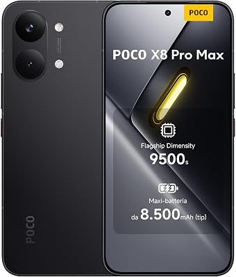 POCO X8 Pro Max, Smartphone 12+512GB, Nero, Dimensity 9500s